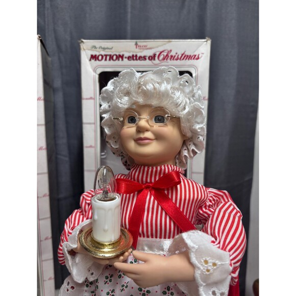Vintage Telco Motionettes Santa and Mrs Claus Animated Lighted Figures  Boxes - Picture 6 of 16